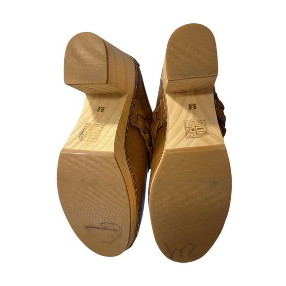 Dolce Vita Hila Leather Platform Clogs Women’s 9 Brown Wooden Block Heel NEW - Picture 6 of 9